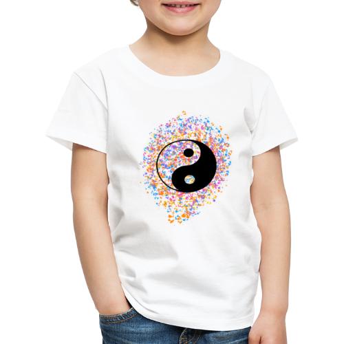 Yin Yang, Farbspritzer, Punkte, Farbe, bunt, - Kinder Premium T-Shirt