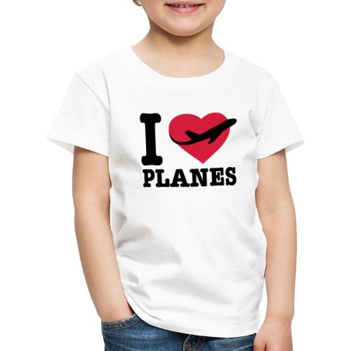 Jag älskar flygplan - svart - Premium-T-shirt barn