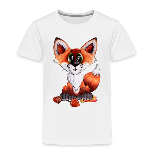 llwynogyn - a little red fox - Lasten premium t-paita