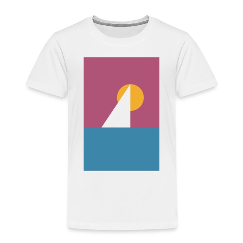 Geometrisches Segelboot vor der Sonne - Kids' Premium T-Shirt