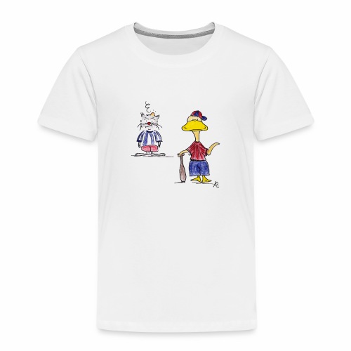 Cartoon Baseball - Kinder Premium T-Shirt