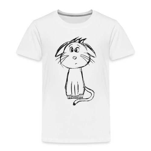 Kissa Kissanpentu musta scribblesirii - Lasten premium t-paita