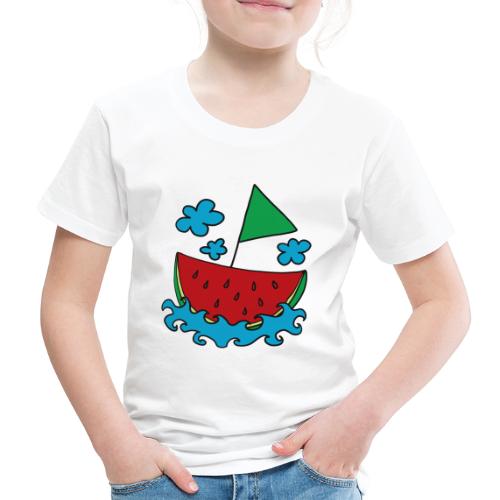 Melone, Boot, Wassermelone, Sommer, Schiff, Wolke - Kinder Premium T-Shirt