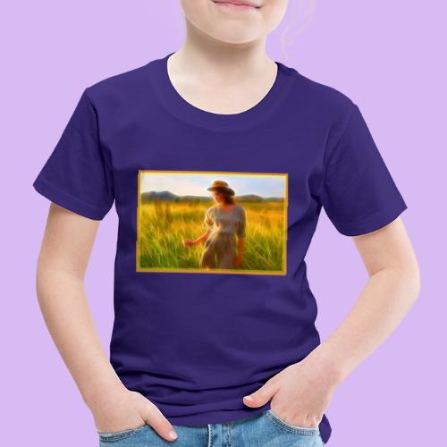 Donna tra gli steli d' erba - Maglietta Premium per bambini