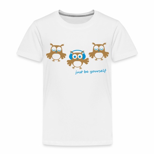 coole süße Eule tanzt Tanzen Kopfhörer Familie - Kinder Premium T-Shirt