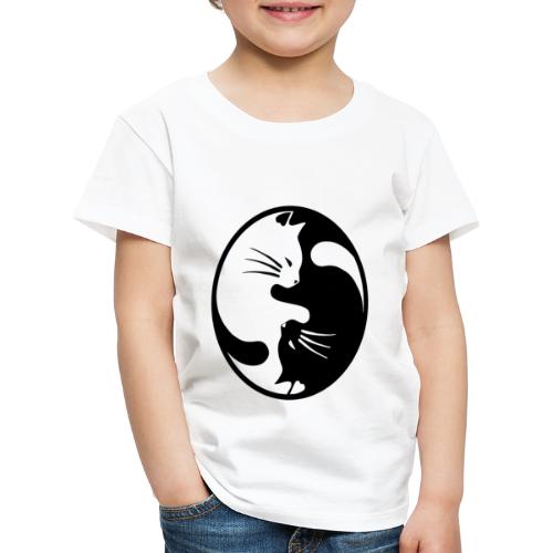 2 chats noir et blanc enlaçés - T-shirt Premium Enfant
