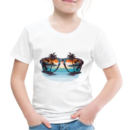 Sonnenbrille mit Palmen - Kinder Premium T-Shirt