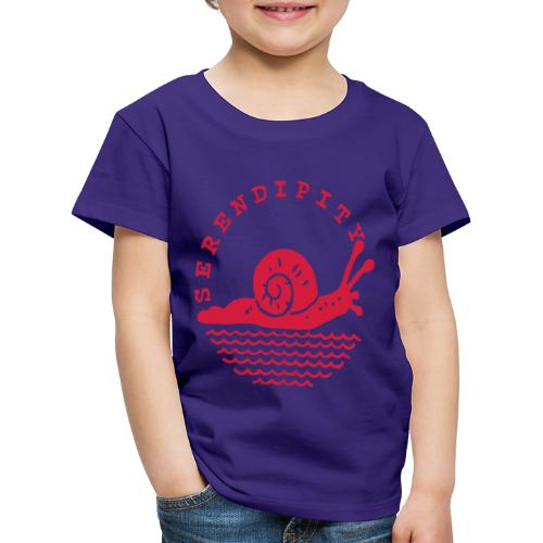Serendipitous Snail - a logo for slow boating - Kids' Premium T-Shirt