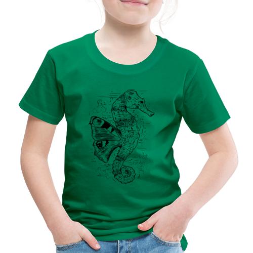 Fantasie-Seepferdchen in Schwarz - Kinder Premium T-Shirt