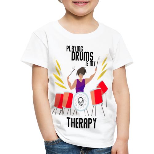 Playing drums is my therapy Schlagzeug - Kinder Premium T-Shirt