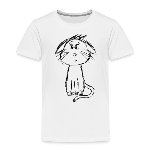 Kissa Kissanpentu musta scribblesirii - Lasten premium t-paita