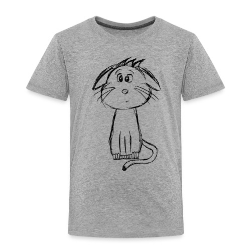 Katt kattunge svart scribblesirii - Premium-T-shirt barn
