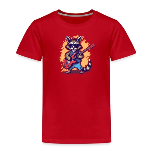 Lustiger Waschbär-E-Gitarrist Rock'n'Roll - Kinder Premium T-Shirt