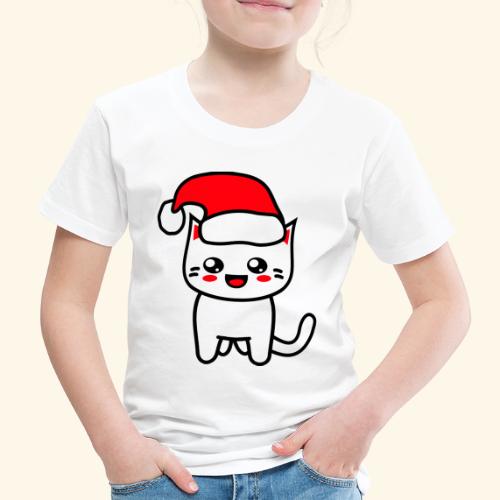 Kawaii Kitteh Christmashat - Kinder Premium T-Shirt
