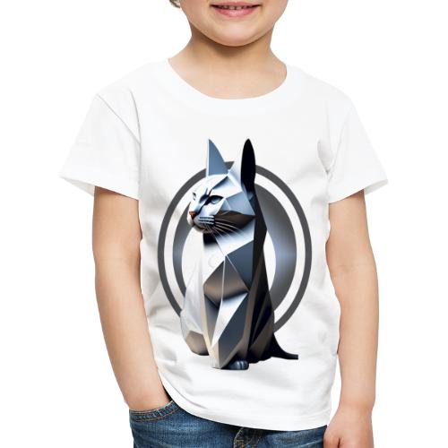 Chat gris façon origami - T-shirt Premium Enfant