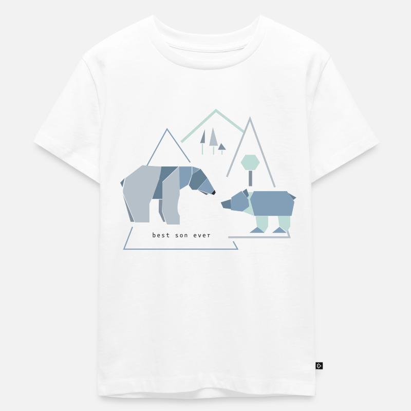 Bester Sohn Bären - Kinder Premium Bio T-Shirt - Weiß