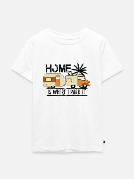 Wohnwagen - Kinder Premium Bio T-Shirt - Weiß