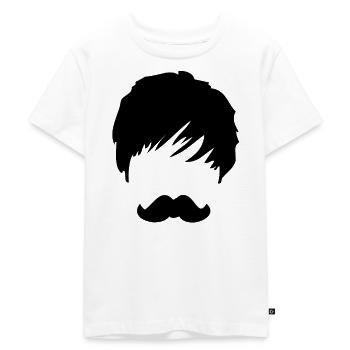 Ein schwarzer Schnauzbart im Gesicht - Kinder Premium Bio T-Shirt - Weiß - Vorne - Hailey (125cm)