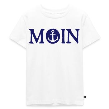 MOIN anchor logo Mer Baltique Mer du Nord vacances côte mer - T-shirt Premium bio Enfant - blanc - Devant - Hailey (125cm)