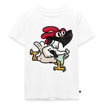 Chicken Robber, Hänchen robber - Kids Premium Organic T-Shirt - white - Front - Hailey (125cm)