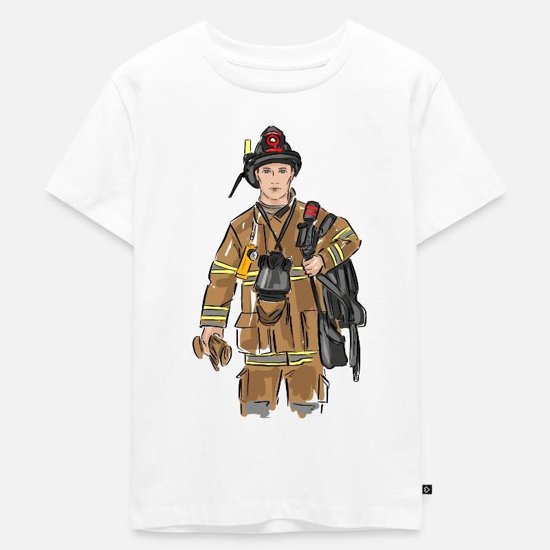 pompier - T-shirt Premium bio Enfant - blanc