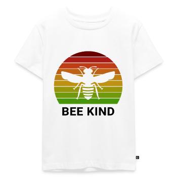 Bee Kind - Bee T-Shirt - Kinder Premium Bio T-Shirt - Weiß - Vorne - Hailey (125cm)