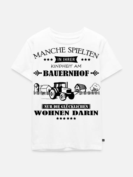 cooler Spruch: Bauernhof - Kinder Premium Bio T-Shirt - Weiß