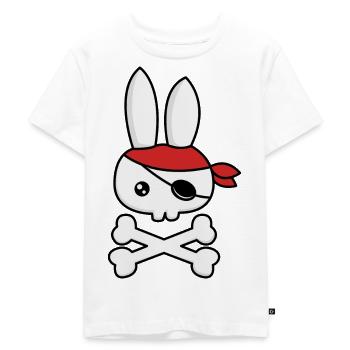 Häschen Pirat - Kinder Premium Bio T-Shirt - Weiß - Vorne - Hailey (125cm)