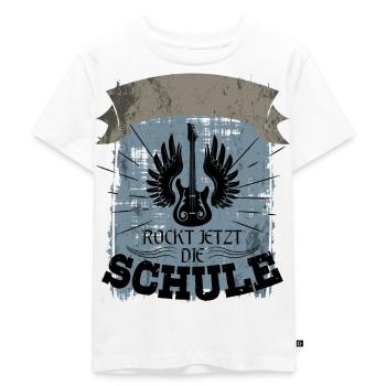 Einschulung Schule Rocken Personalisierbar - Kinder Premium Bio T-Shirt - Weiß - Vorne - Hailey (125cm)