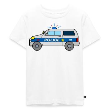 politie-auto - Kinderen Premium Bio T-shirt - wit - Voor - Hailey (125cm)
