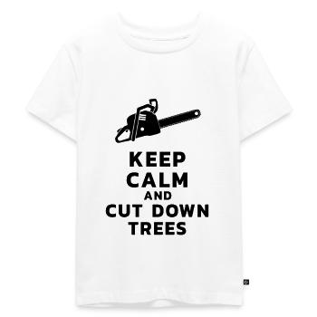 Baumfäller Motorsäge Kettensäge - Kinder Premium Bio T-Shirt - Weiß - Vorne - Hailey (125cm)