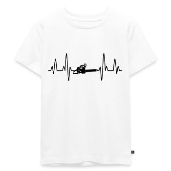 Tronçonneuse tronçonneuse Battement de coeur - T-shirt Premium bio Enfant - blanc - Devant - Hailey (125cm)