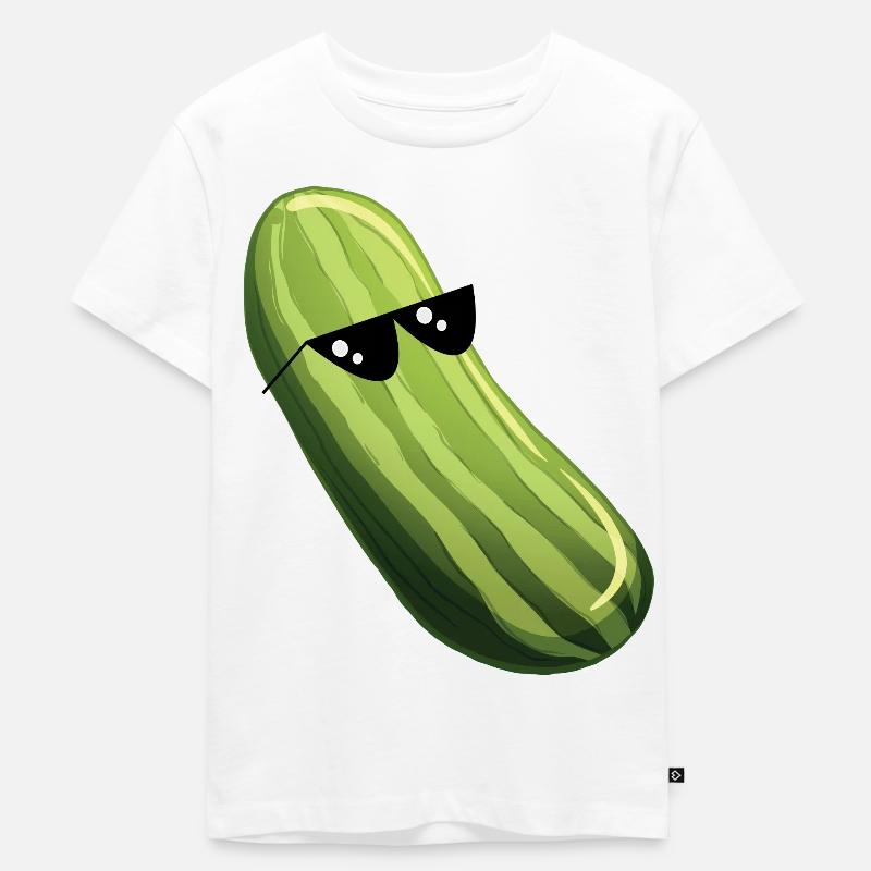 Gurke Sonnenbrille Gurken Gemüse Garten Coole - Kinder Premium Bio T-Shirt - Weiß