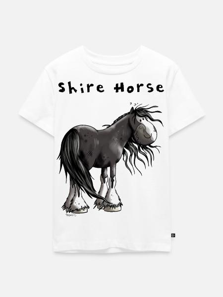 Süßes Shire Horse - Kinder Premium Bio T-Shirt - Weiß