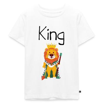 King Queen Partner Look - Kids Premium Organic T-Shirt - white - Front - Hailey (125cm)