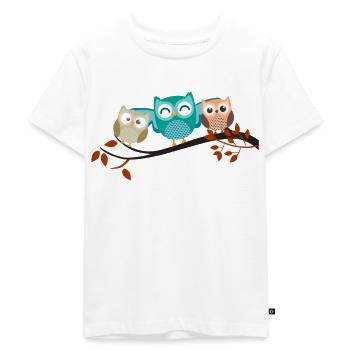 Niedliche Eulen Freunde - Kinder Premium Bio T-Shirt - Weiß - Vorne - Hailey (125cm)