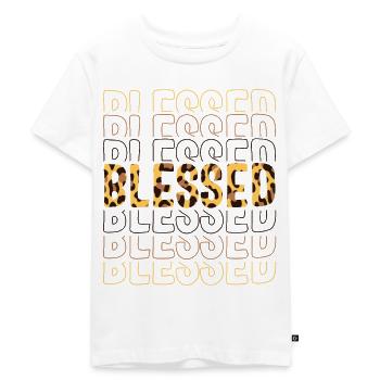 Gesegnete christliche Leopardenmuster-Glaubensgott-Bibel - Kinder Premium Bio T-Shirt - Weiß - Vorne - Hailey (125cm)