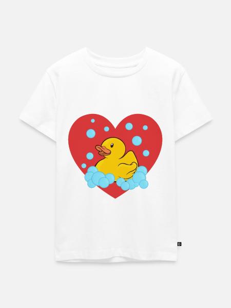 Badeente Gummiente - Kinder Premium Bio T-Shirt - Weiß