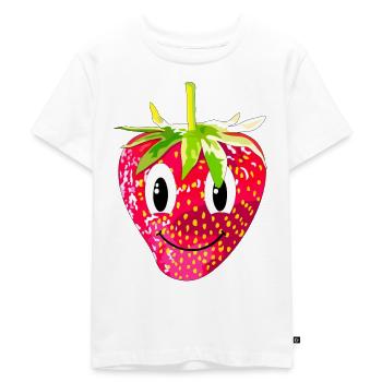 Visage fraise - T-shirt Premium bio Enfant - blanc - Devant - Hailey (125cm)