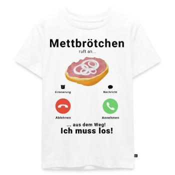 Mett Mettbrötchen Hackfleisch Hackepeter Brötchen - Kinder Premium Bio T-Shirt - Weiß - Vorne - Hailey (125cm)