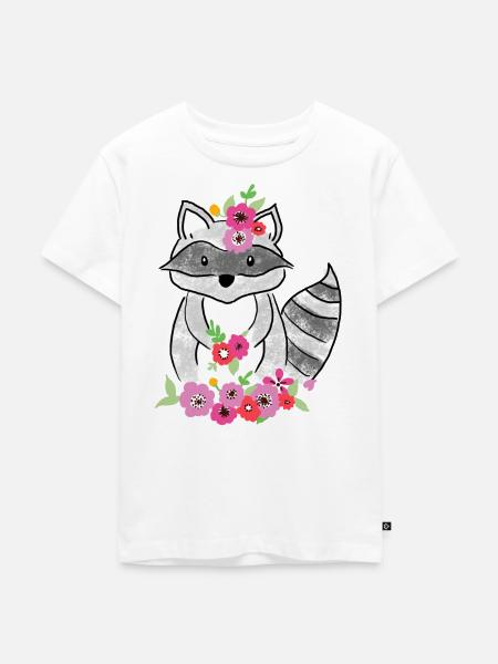 Wilma Waschbär - Kinder Premium Bio T-Shirt - Weiß