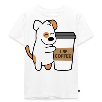 Café pour chien - T-shirt Premium bio Enfant - blanc - Devant - Hailey (125cm)