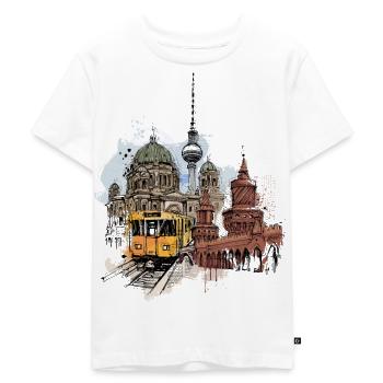 Berliner U-Bahn Collage - Kinder Premium Bio T-Shirt - Weiß - Vorne - Hailey (125cm)
