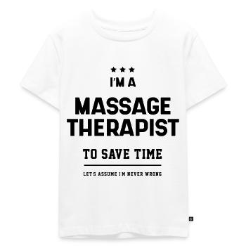 Ich bin Massagetherapeut - Massagetherapeut Job Gif - Kinder Premium Bio T-Shirt - Weiß - Vorne - Hailey (125cm)