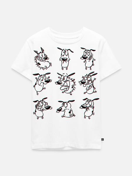 Courage Der Feige Hund Emotionen - Kinder Premium Bio T-Shirt - Weiß