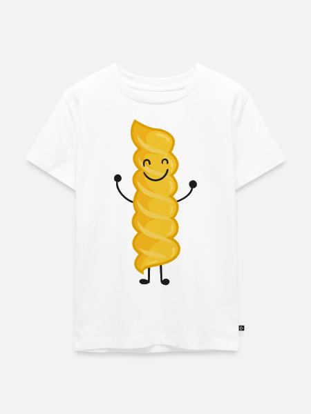 Nudel Fussili Pasta - Kinder Premium Bio T-Shirt - Weiß
