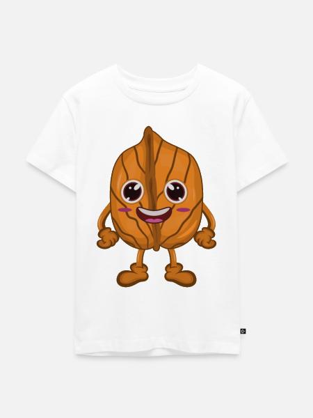 Walnuss Nuss Comic - Kinder Premium Bio T-Shirt - Weiß