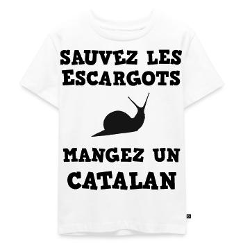 Sauvez les escargots mangez un catalan humour - T-shirt Premium bio Enfant - blanc - Devant - Hailey (125cm)