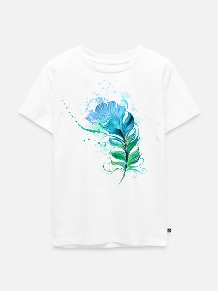Feder - Kinder Premium Bio T-Shirt - Weiß
