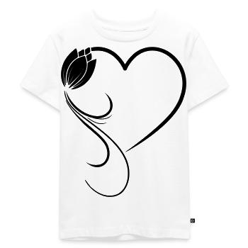 Heart flower tulip frame - Kids Premium Organic T-Shirt - white - Front - Hailey (125cm)